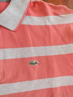 Pánské pruhované polo tričko Lacoste – růžovo-šedé, vel. XL - 2