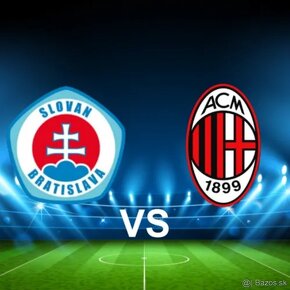 ⚽️ 4 vstupenky pri sebe, Slovan vs AC MILAN v Lige majstrov - 2