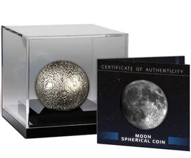 MOON SPHERICAL 3D Planet 3 Oz Silver Coin - 2