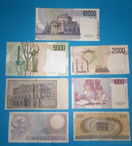 Bankovky ITÁLIE - 500 - 10.000 Lire 1967-1990 - 2