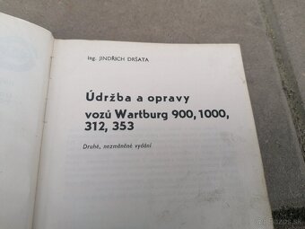 Predám kniha Údržba a opravy Wartburg 900, 1000, 312, 353 - 2