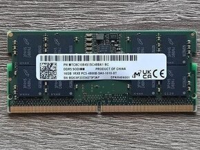 MICRON 16GB DDR5 a Samsung 8GB DDR5 SoDimm. - 2