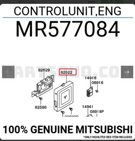 Riadiaca jednotka motora ECU Mitsubishi L200 OE MR577084 - 2