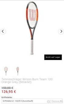 Nova tenisova raketa WILSON BURN 100 Team 2 4 1/4 - 2