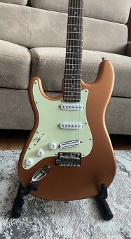 Predám ľavoruký Harley Benton ST-25TH LH Firemist strat - 2