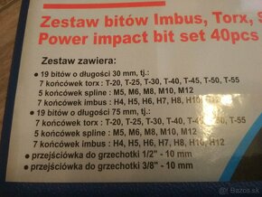 40 dielna sada bitov , torx , imbus - nová - 2