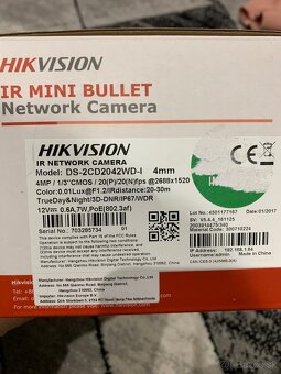 Predám kameru HIKVISION cena 80 eur/ks - 2