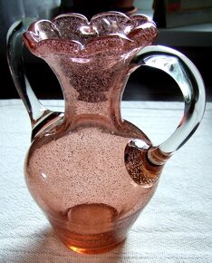 váza dóza Egermann popolník hutné sklo oroplastika - 2