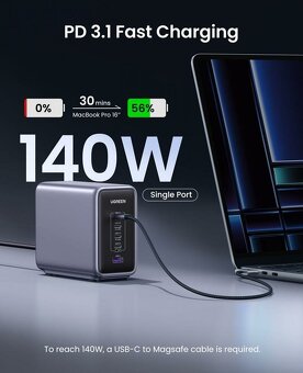 Stolní rychlonabíječka UGREEN USB-A & USB-C GaN 300W - 2