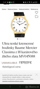 MERCIER CLASSIMA 32mm Ultra tenké kremenné hodinky Baume Me - 2