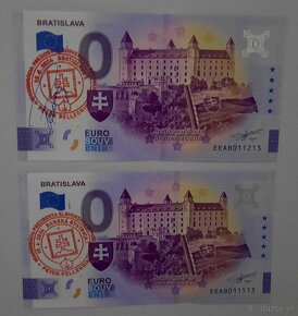 0€ / 0 euro suvenírová bankovka prítlač gold - výmena - 2