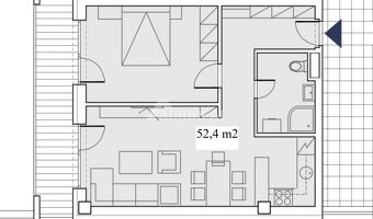 PREDAJ:2-izbový byt s lodžiou; Centrum Nitry;52,4 m2; 180.00 - 2