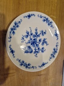 6x dezertný tanier s modrými kvetmi a motýlmi Bohemia Czecho - 2