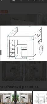 Predám poschodovú posteľ s písacím stolom - 2