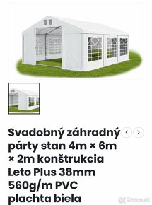 Svadobný/ Party Stan 4x6m - 2