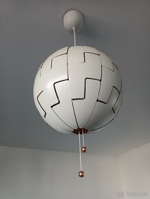 Lampa zavesna IKEA PS2014 - priemer 35 cm - biela/medena - 2