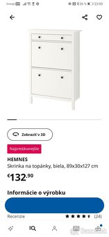 Skrinka na topánky Hemnes Ikea - 2