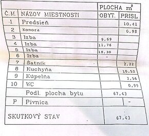 3i pražský byt 67,43m2 + loggia, pôvodný stav-Železníky - 2