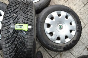 Plechové disky R15 a Škoda puklice a zimné gumy 195/65 R15 - 2