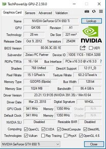 ZOTAC NVIDIA GTX 650Ti ITX 1GB GDDR5 - 2X - 2