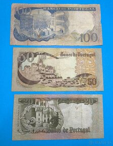 Bankovky PORTUGALSKO - 20, 50, 100 Escudos od 1964 - 2