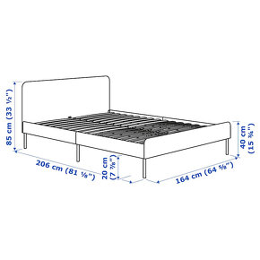 Kvalitní Matrace + Rám postele a rošt - 160x200cm - 2