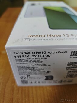 Redmi Note 13 Pro 5G 8/256GB fialový zapečatený, záruka - 2