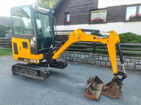 Minibagr JCB 19C-1, 1100mth, r.2018, roztah.pásy, 2x lžíce - 2