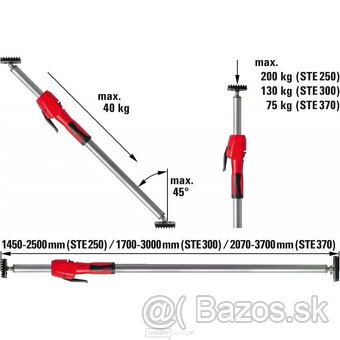 JEDNORUČNÁ PODPERNÁ TYČ BESSEY STE370 65 KG (2070 ÷ 3700 MM) - 2