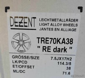 Disky R17 5x114,3 Hyundai ET38 otvor 71,6 - 2