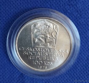Strieborná pamätná minca 100Kčs ,1978 Karel IV. - 2