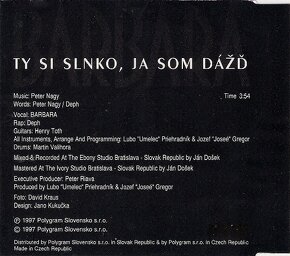 Barbara Haščáková - Ty si slnko, ja som dážď (CD singel) - 2