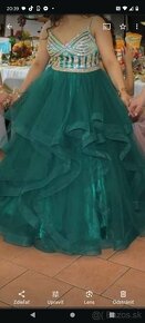 Krásne smaragdové spoločenské šaty - 2
