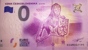 0€ suvenír - Vznik Československa - 100 rokov. - 2