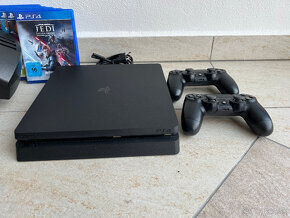 Playstation 4 Slim 500GB, 2x ovládač, volant, 6x hry - 2