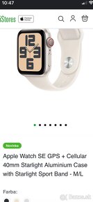 Predám Nerozbalené čisto nové Apple Watch SE GPS 44mm čiern - 2