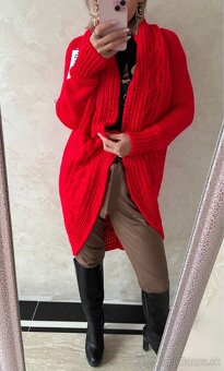 Damsky pleteny Cardigan red - 2