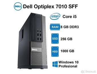 DELL 7010 SFF, I5-2GEN, RAM 8GB, SSD 256GB, HDD 1000GB, W10 - 2