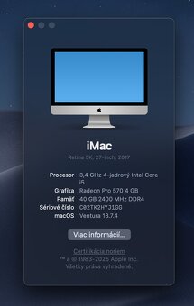 iMac 27", 2017, Retina 5K, 40GB RAM, 1TB Fusion Drive - 2