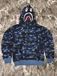 Bape Shark Hoodie Mikina Modrá - 2