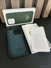 Kozeny kryt iPhone 13 Pro Leather Case Green - 2