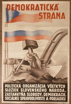 Originál plagát Demokratická strana (1944 - 1948) - 2