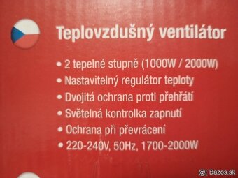 predam 2 nove teplovzdusne ventilatory.za 12e kus.tri stupne - 2