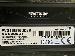 Patriot DDR3 16GB 1600MHz - 2