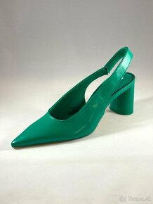 Zelené slingback topánky na podpätku Zara - veľ. 38 - 2