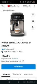 Philips Series 2200 LatteGo EP 2235/40 JE AKO NOVY - 2