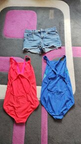 Dievčenské džínsové kraťasy+ Adidas plavky - 2