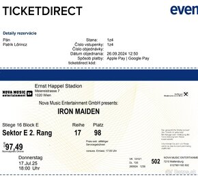 Iron Maiden 17.7.2025 Viedeň - 2