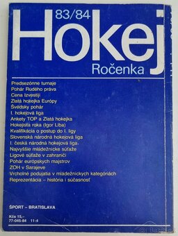 Predám knihu ročenka hokeja 83-84 - 2