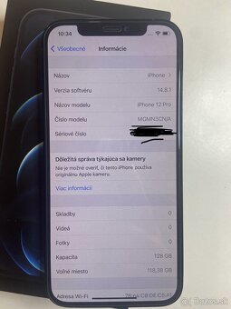 iPhone 12 Pro | 128GB | iOS 14.8.1 | 92% batéria - 2